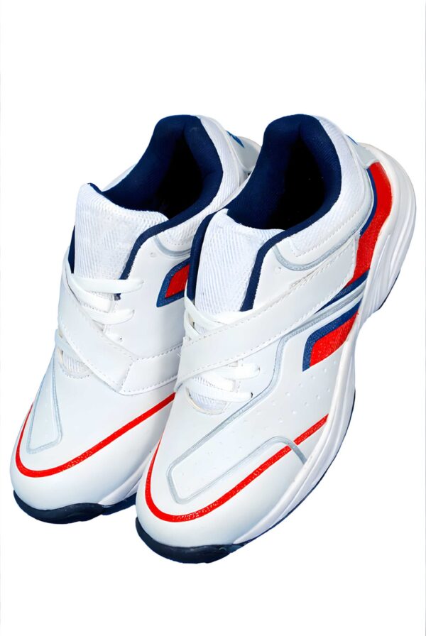 Cricket Shoes (White-Red)